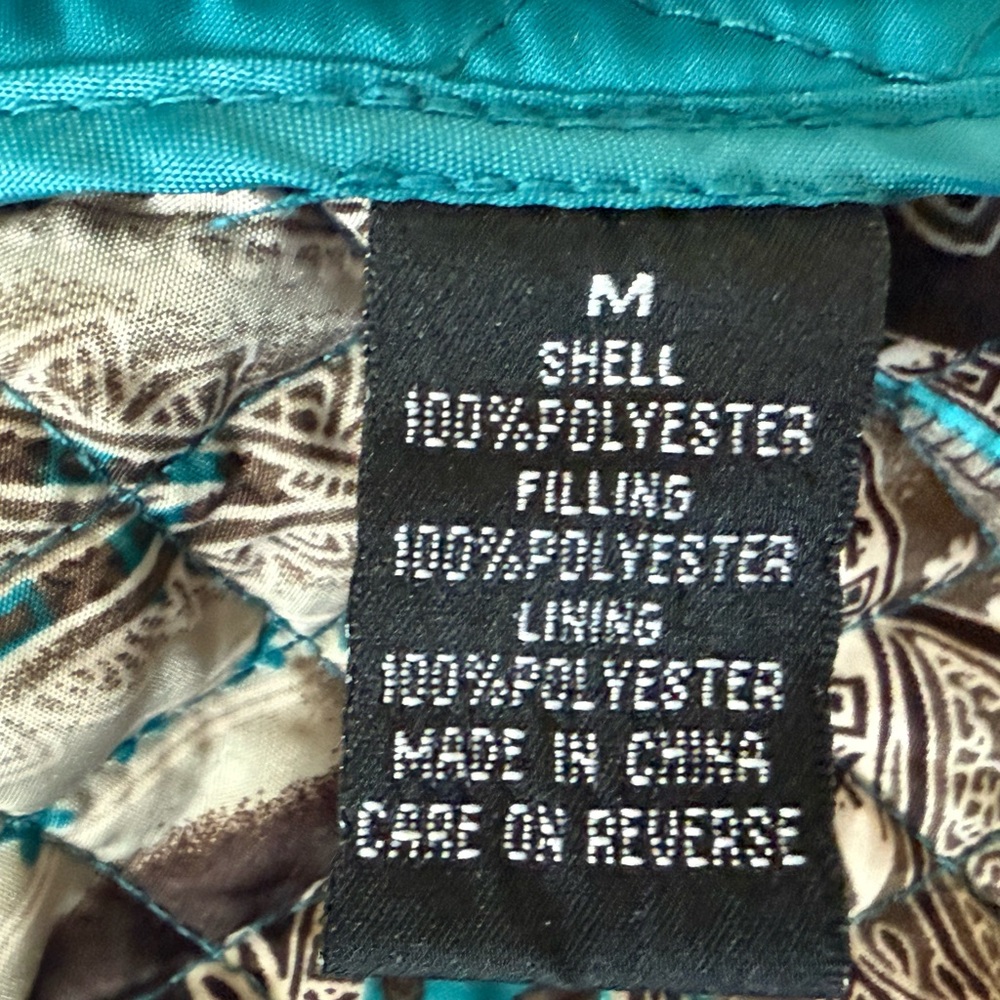 Briggs New York Quilted Aqua/Teal Jacket with Snap Closure Women’s Size Medium - Picture 8 of 12